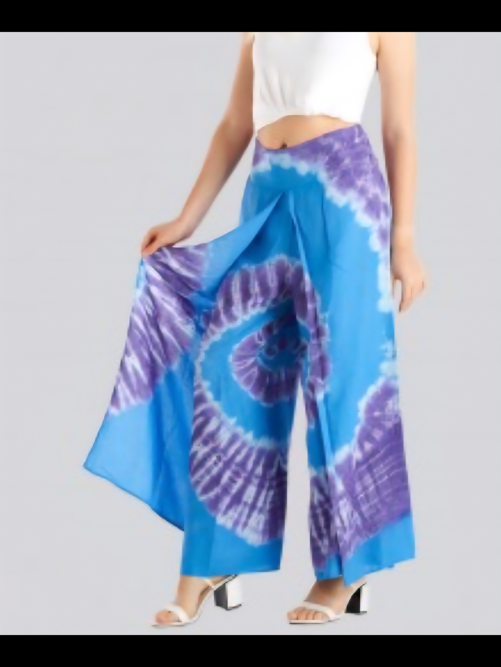 Blue & Purple Tie-Dye Wide Leg Pants